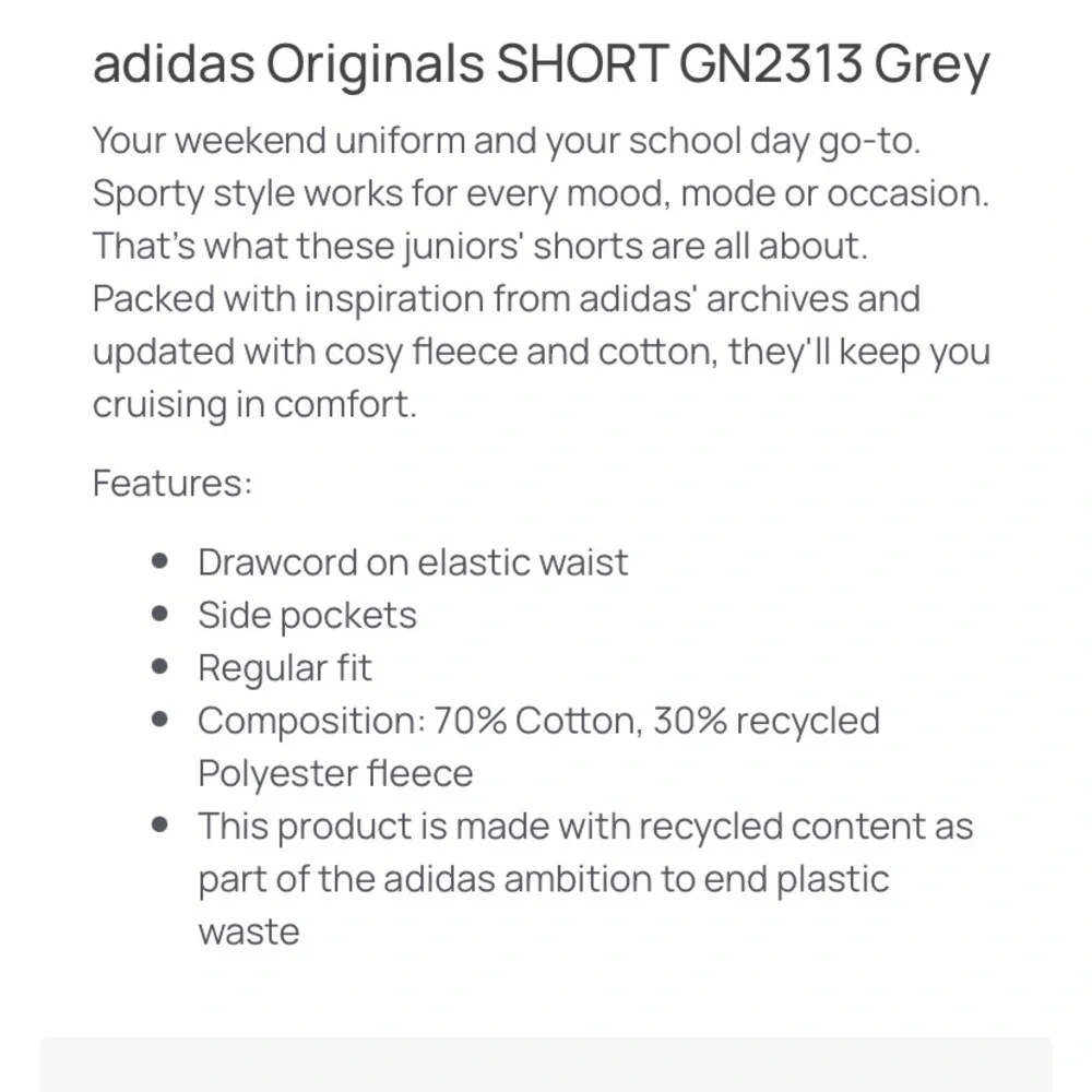 Boys Adidas Gray Basketball Shorts XL/18-20 Style #5444​​​